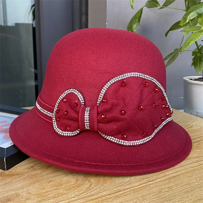

Fedoras Felt Hats For Women Female Winter Australia Wool Vintage Floral Womens Fashion French Bowler Sombrero Fedora Wool Hat