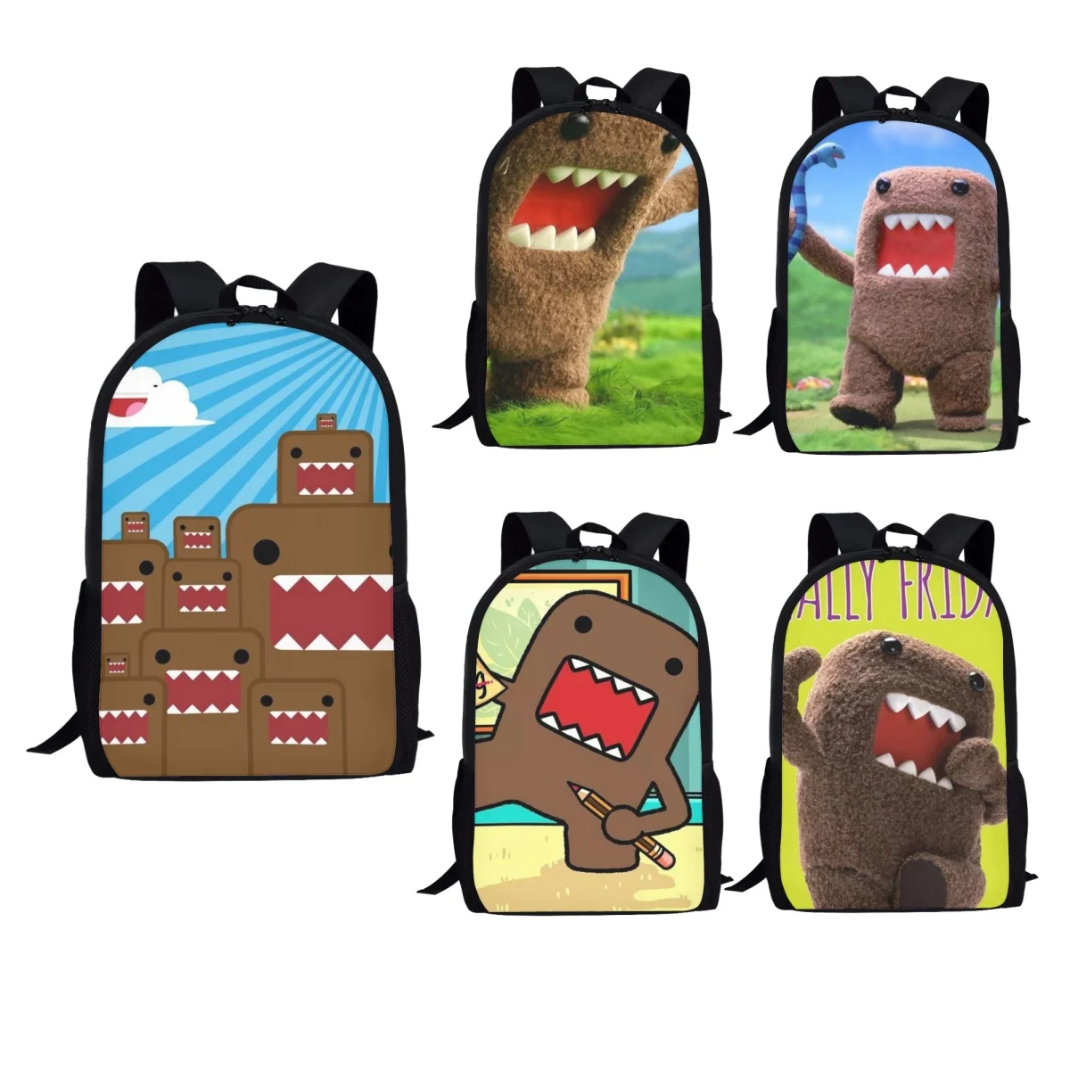 Domo Kun Cartoon Kids School Bag Boys Elementary Practical Back Pack Large Capacity for Children Students Girls Bookbags Cute