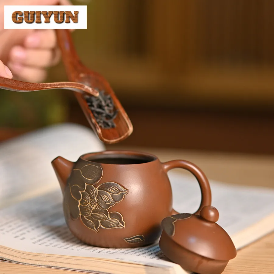 200 мл подлинный керамический чайник Qinzhou Nixing рельефный ручной работы драконовое