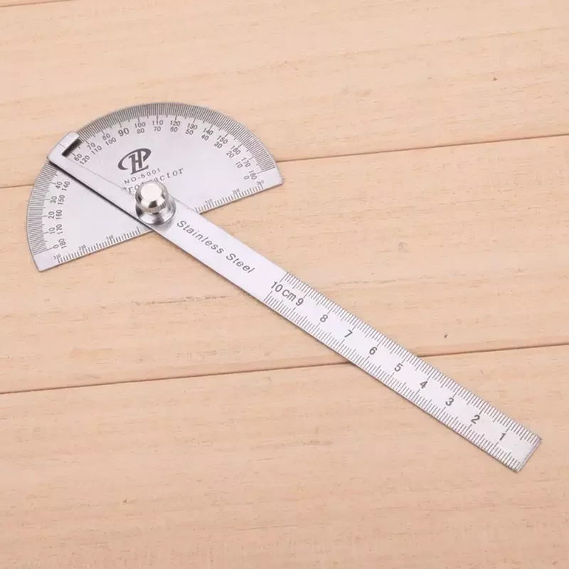 

2022New 180 Degree Adjustable Protractor Multifunction Stainless Steel Roundhead Angle Ruler Mathematics Measuring Tool