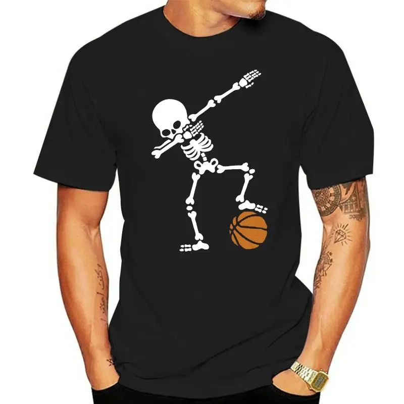 

Dab Dabbing Skeleton T Shirt Basketball Casual Present O-Neck T-Shirt Short Sleeve Mens 100% Cotton Green Tees 5XL 6XL