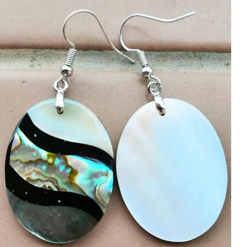 Серьги с круглыми бусинами в виде ракушек из Новой Зеландии 1 пара WFH1152