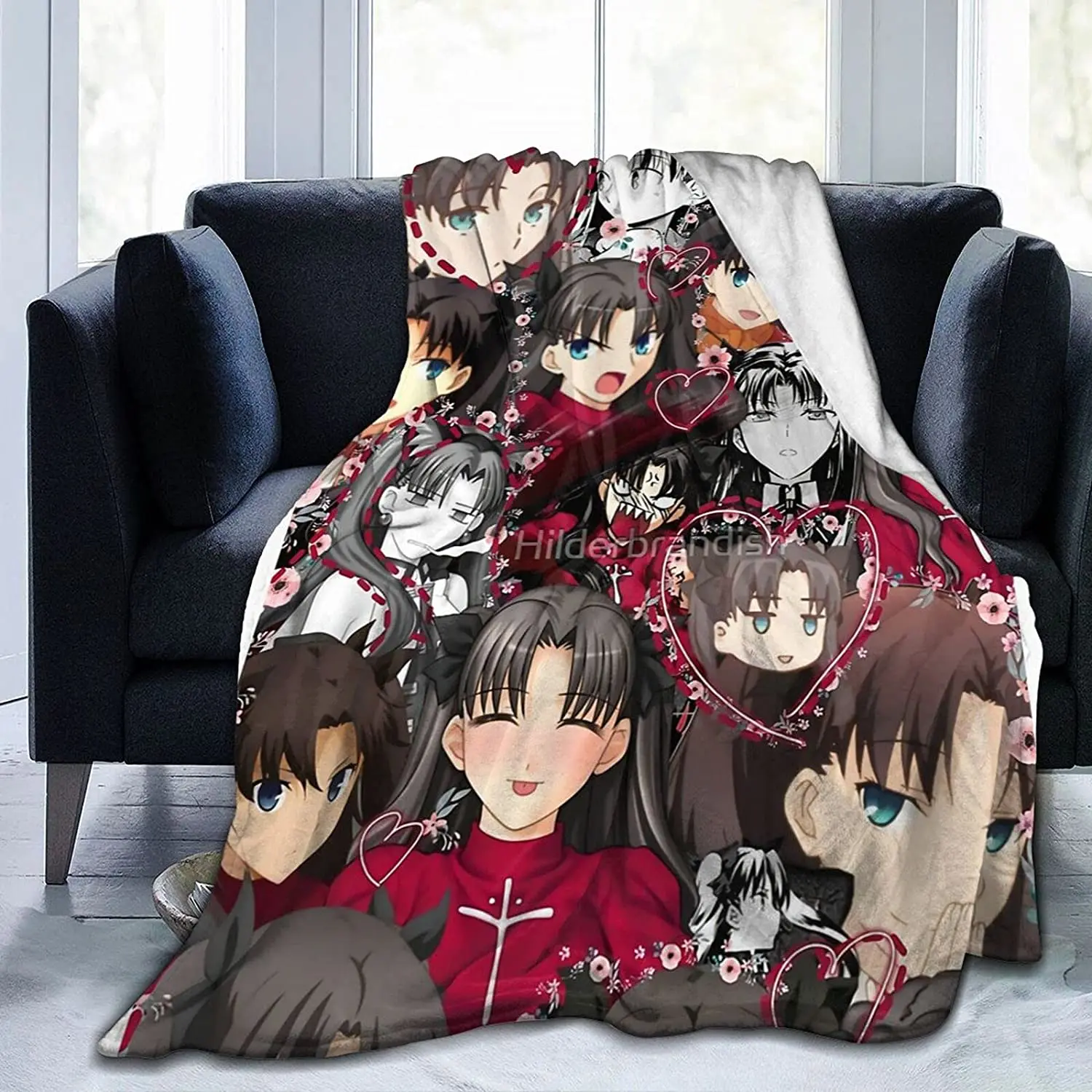 

Rin Tohsaka Fluffy Soft and Comfortable Blanket, Anime Warm Embrace of Sympathy
