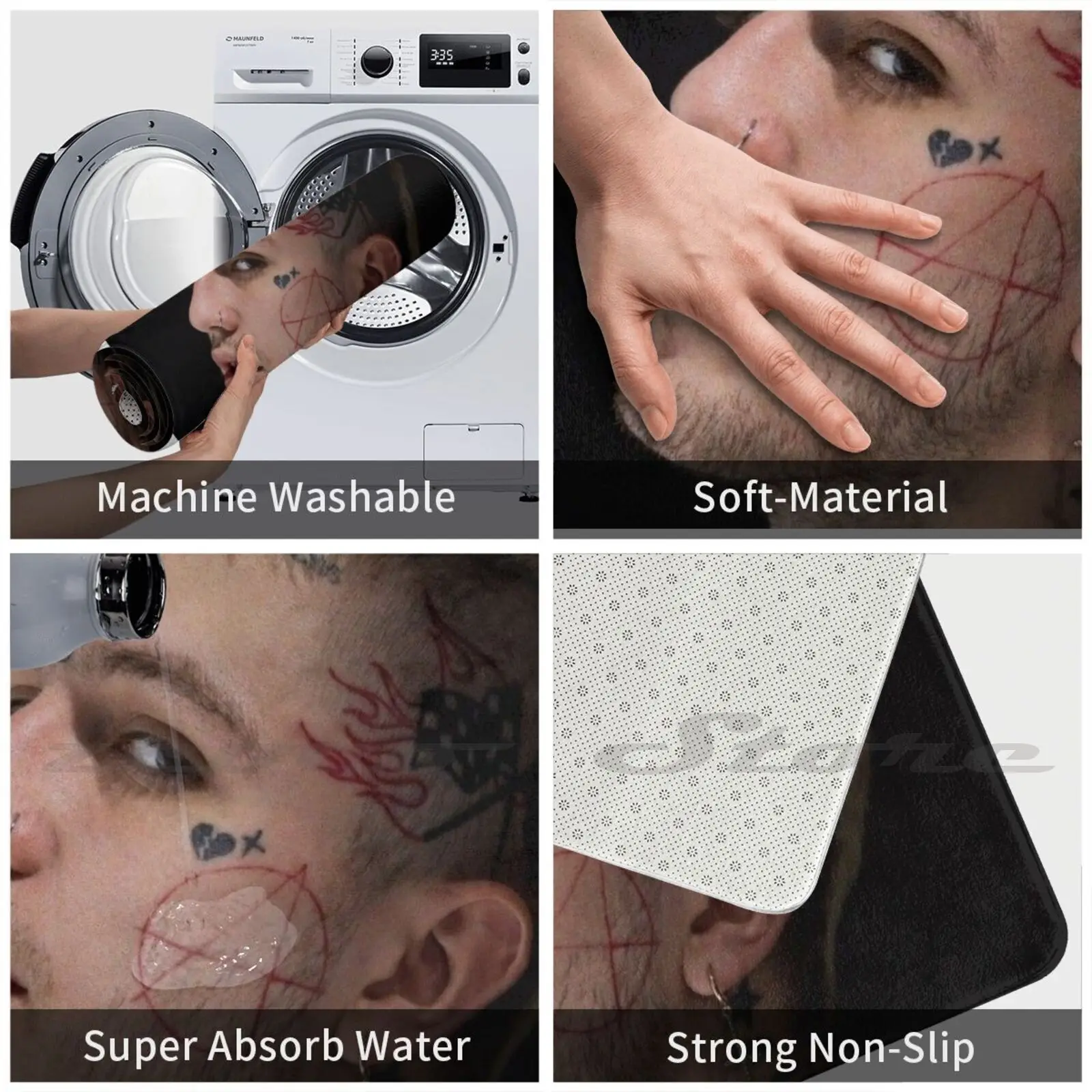 Цинический коврик для чистки двери нескользящий мягкий поглощения воды живой