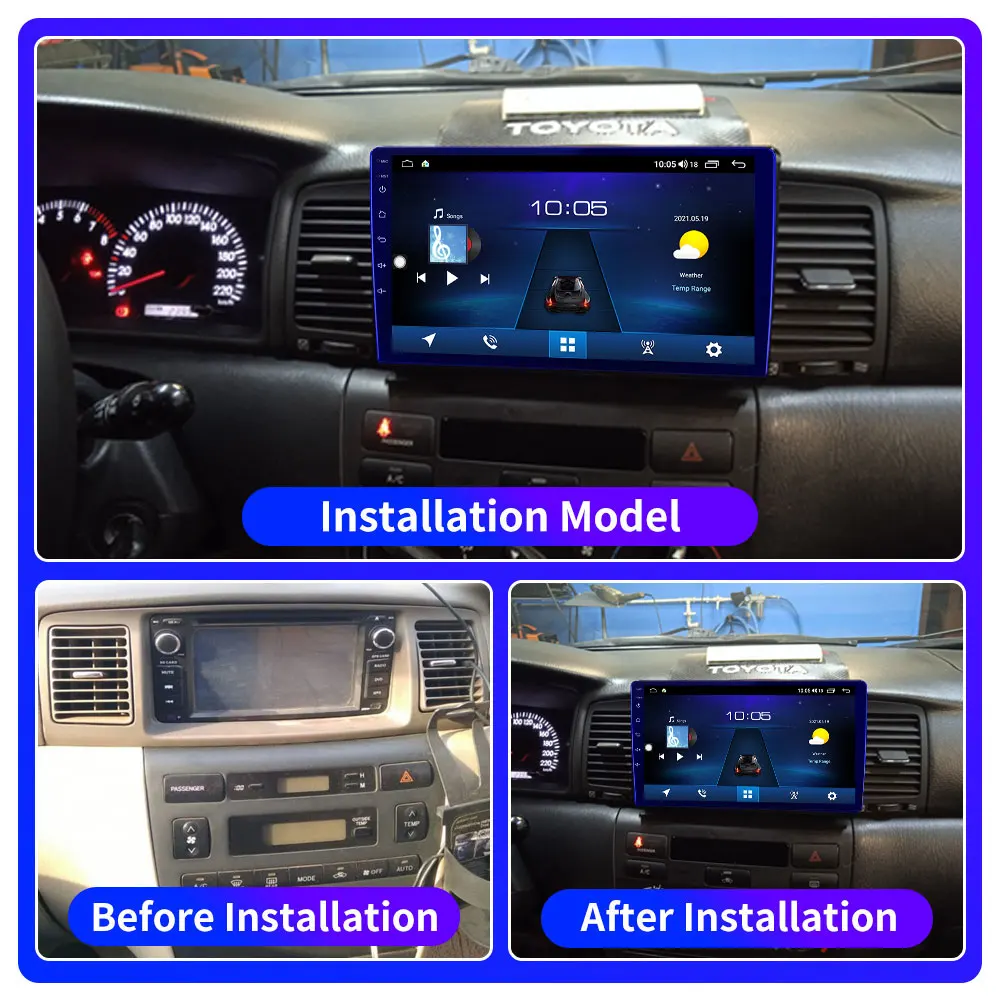 $109.73 EKIY S7T Android Car Radio For Toyota Corolla E130 E120 2000-2004 Navi GPS 1280*720 GPS Carplay Multimedia Player Auto Stereo FM