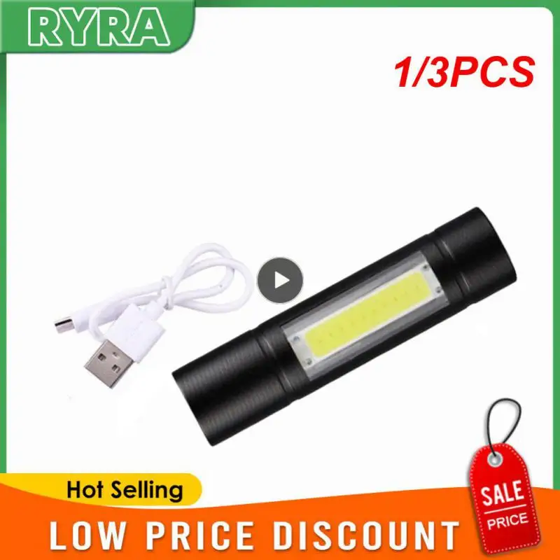 

1/3 шт., светодиодный мини-фонарик с зарядкой от USB