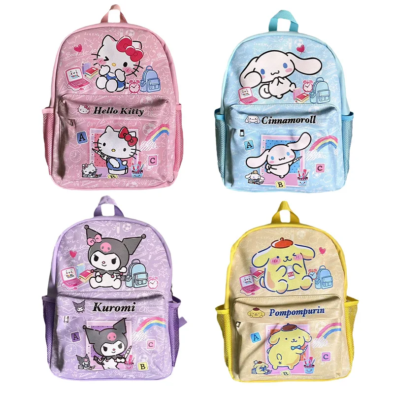 

Sanrio Kawaii мультфильм детская школьная сумка милый аниме HelloKitty MyMelody Cinnamoroll Kuromi PU студенческий рюкзак большой емкости