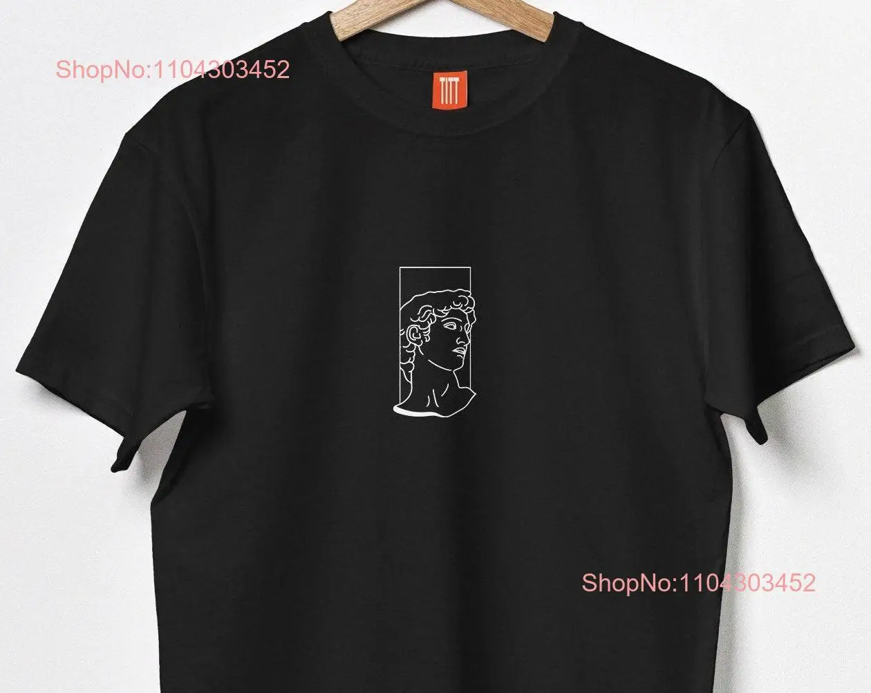 Футболка Статуя Давида черная скульптура римский греческий мрамор историческая