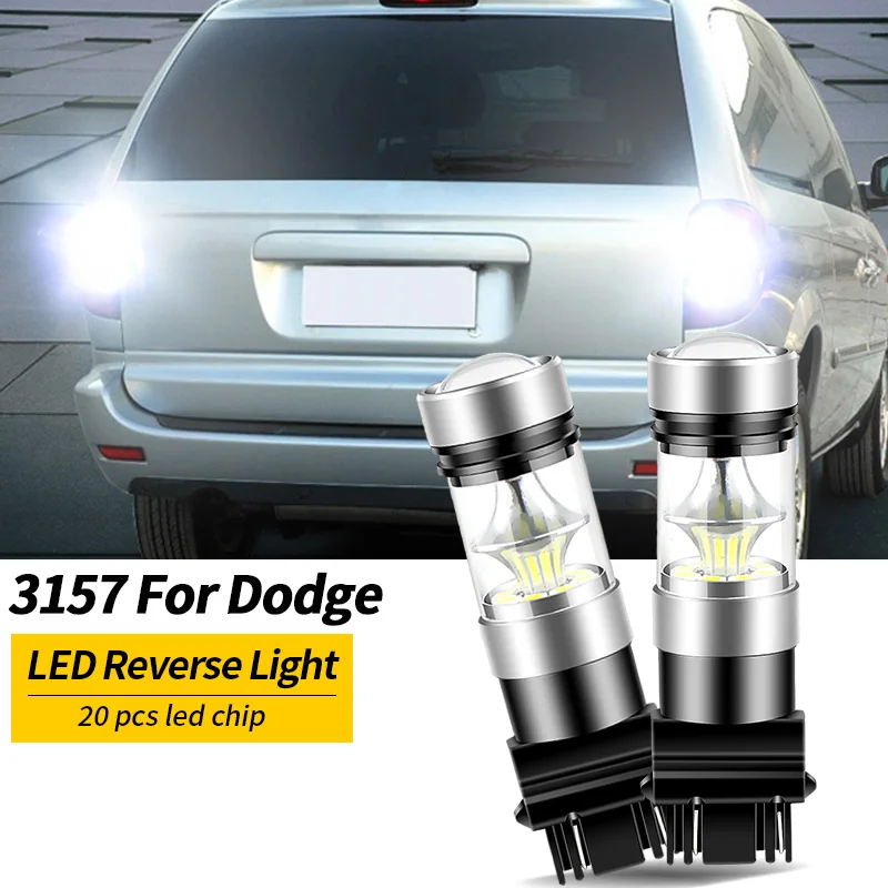 2pcs LED luce di retromarcia lampada 3157 3057 T25 P27/7W per Dodge Durango Grand Caravan Avenger Dakota Viper caricabatterie Ram 1500 2500 3500
