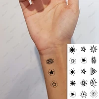 stars tattoo sticker cute eyes five pointed star waterproof temporary body art fake flash tattoo for man woman kids