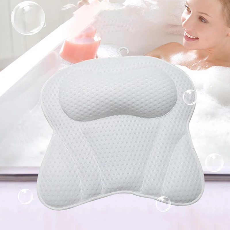 

White Butterfly Bath Pillow Breathable Bathroom Cushion Accersories for Home Bathroom Accessories with Suction Cups