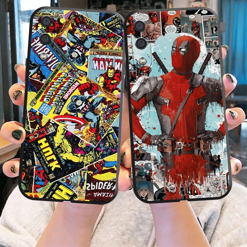 

Popular Marvel Phone Case For Samsung Galaxy A11 A20 A21S A52 4G 5G A71 4G 5G A72 Black Carcasa Coque Liquid Silicon