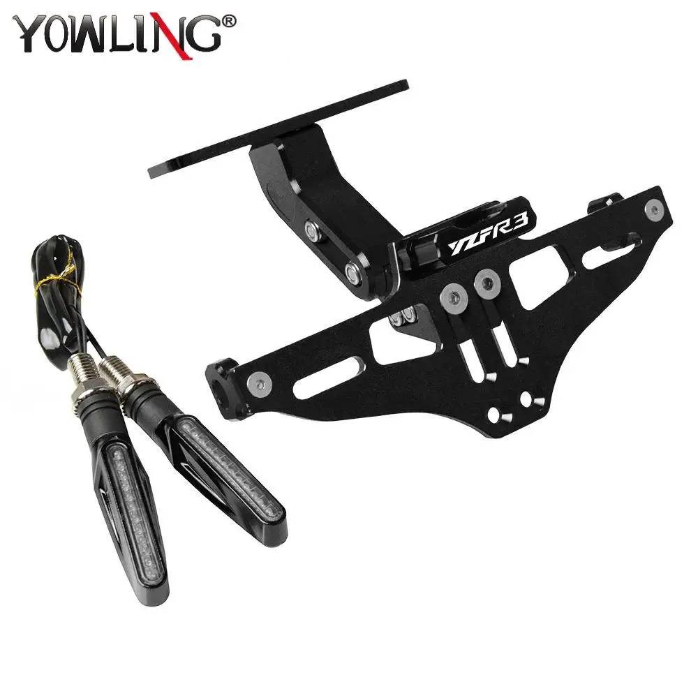 

For YAMAHA YZFR3 YZF R3 YZF-R3 2015 2016 2017 2018 2019 2020 Rear License Plate Mount Holder with LED Turn Signal Light Bracket