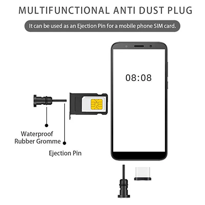 type c charging port dust plug for samsung s20 huawei xiaomi 3 5mm earphone jack sim card anti dust plug cell phone accessories free global shipping