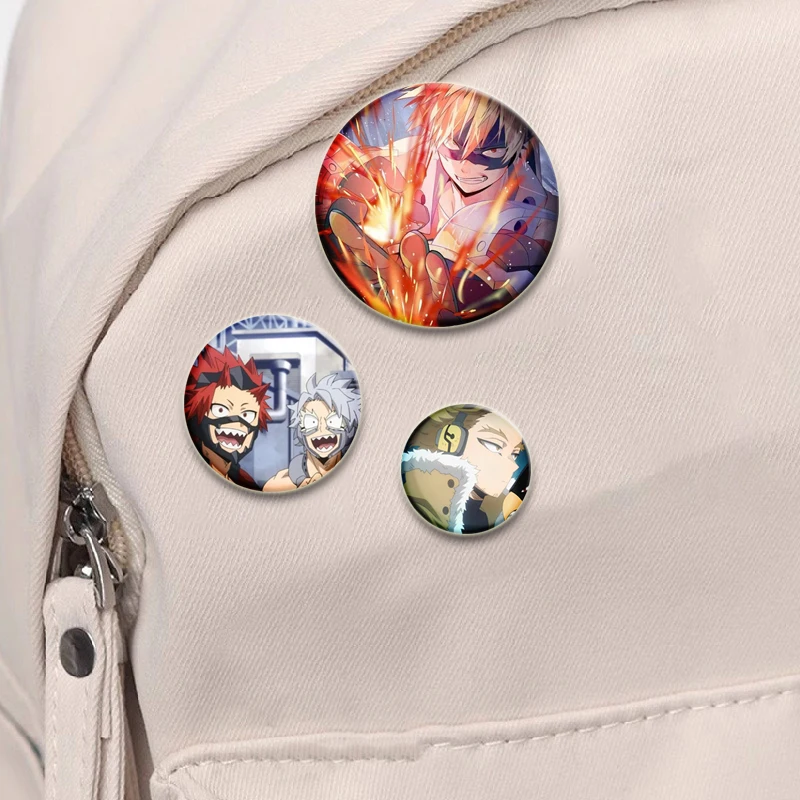 Аниме персонажи мультфильмов Todoroki Shouto Ochaco Uraraka Izuku Midoriya эмалированные булавки