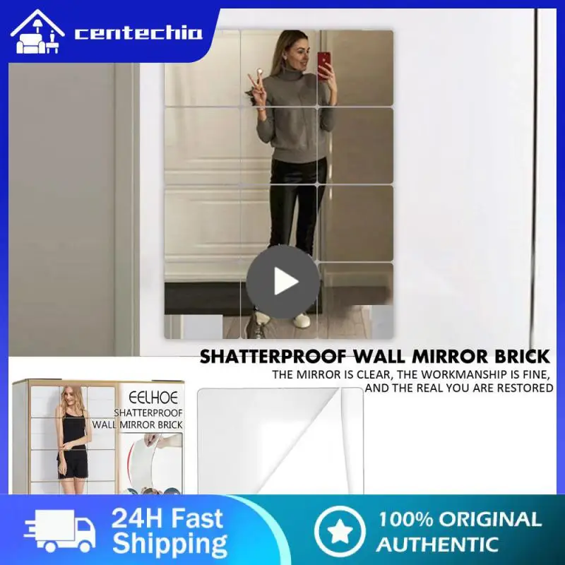 Настенное зеркало с защитой от падения, простое стыковое зеркало для общежития, зеркальное самоклеящееся настенное зеркало с зеркальной поверхностью
