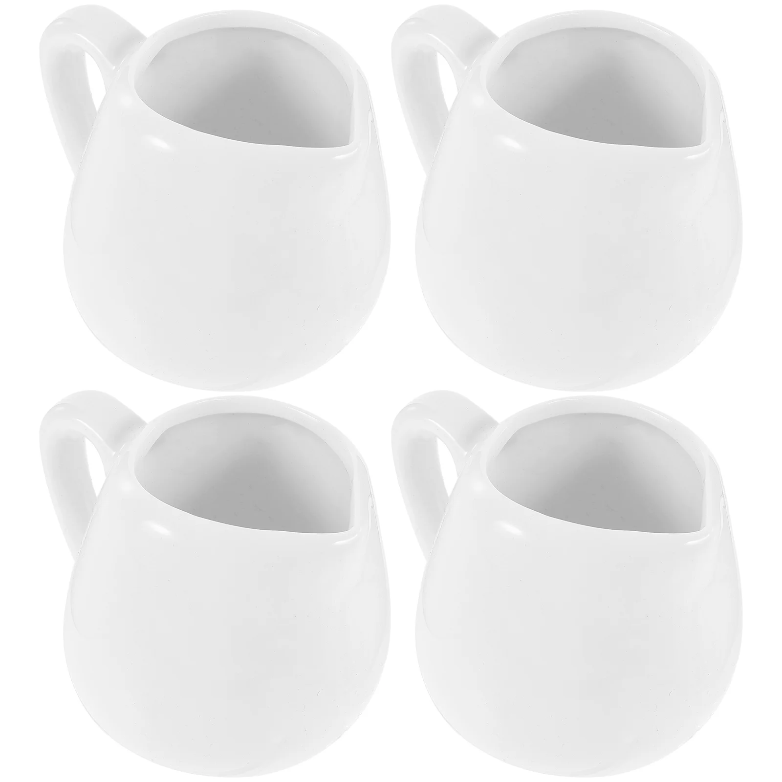 

4 Pcs Milk Jug for Coffee Machine Creamer Holder Ceramic Sauce Without Handle Container Pitcher Syrup Ceramics Dispenser