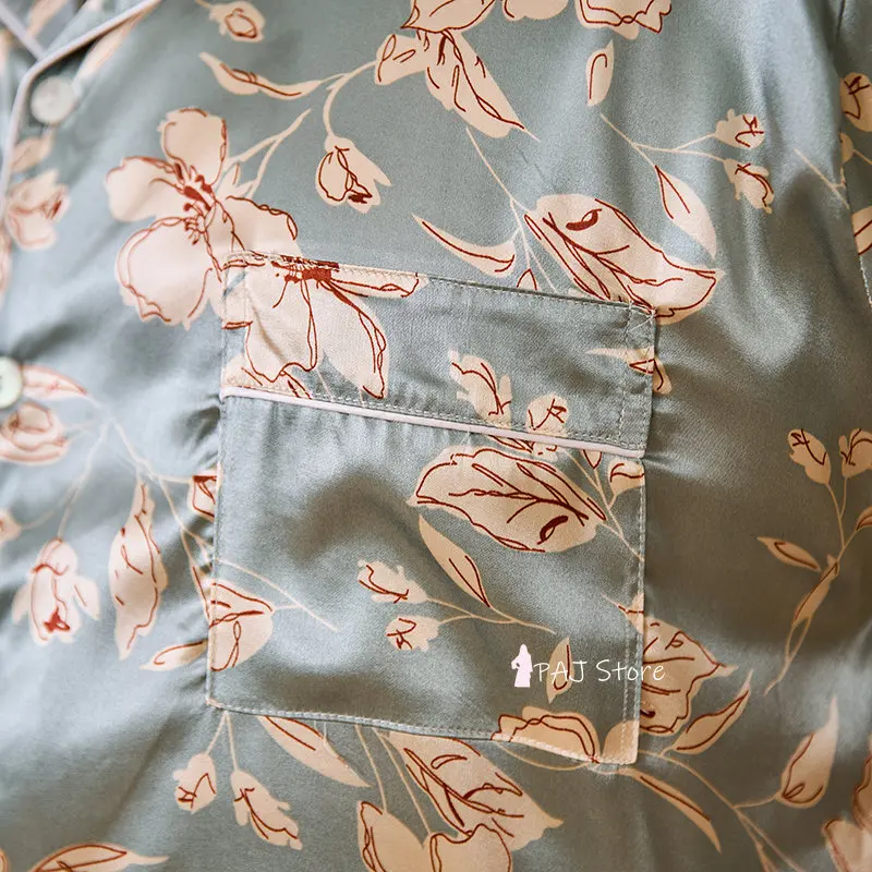 Pajamas Mans Silk  Plus Size man Pajama set 7XL Sleepwear Short Sleeved Homewear Leisure Nightwear Loyal Pjs Men Home Clothing