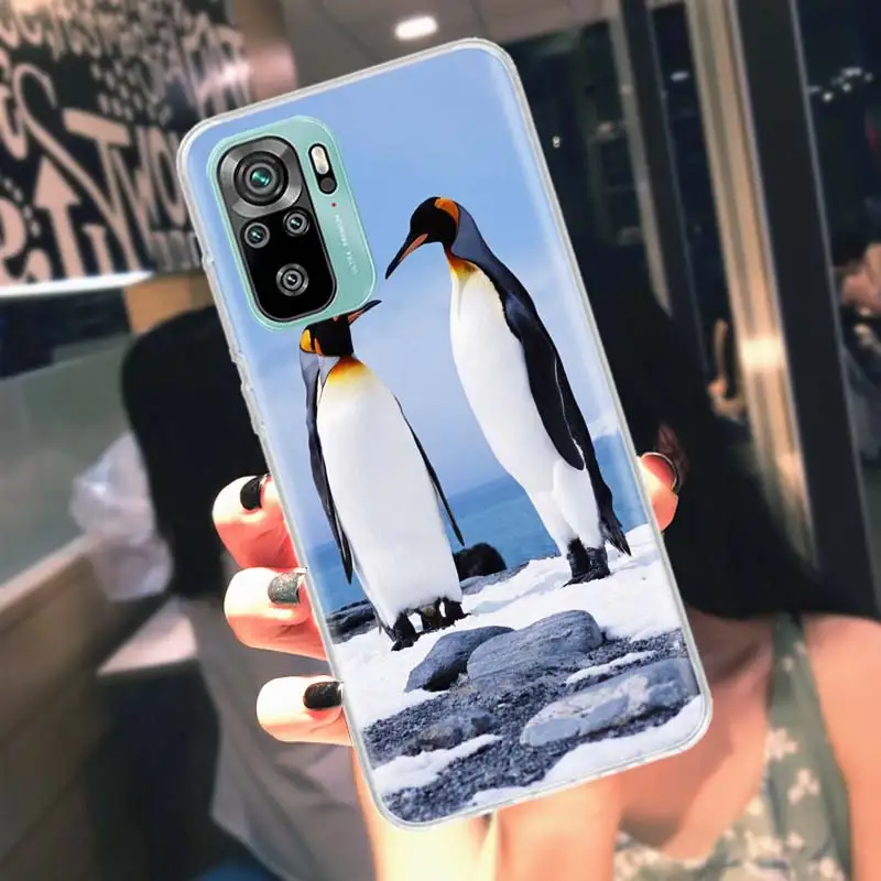 Чехол для телефона Penguins Love at the North Pole Xiaomi Poco X6 X5 X4 F4 GT X3 NFC F6 Pro 5G M5 M5S M4 M3 Mi F5 F3 F2 F1 Clear Cov
