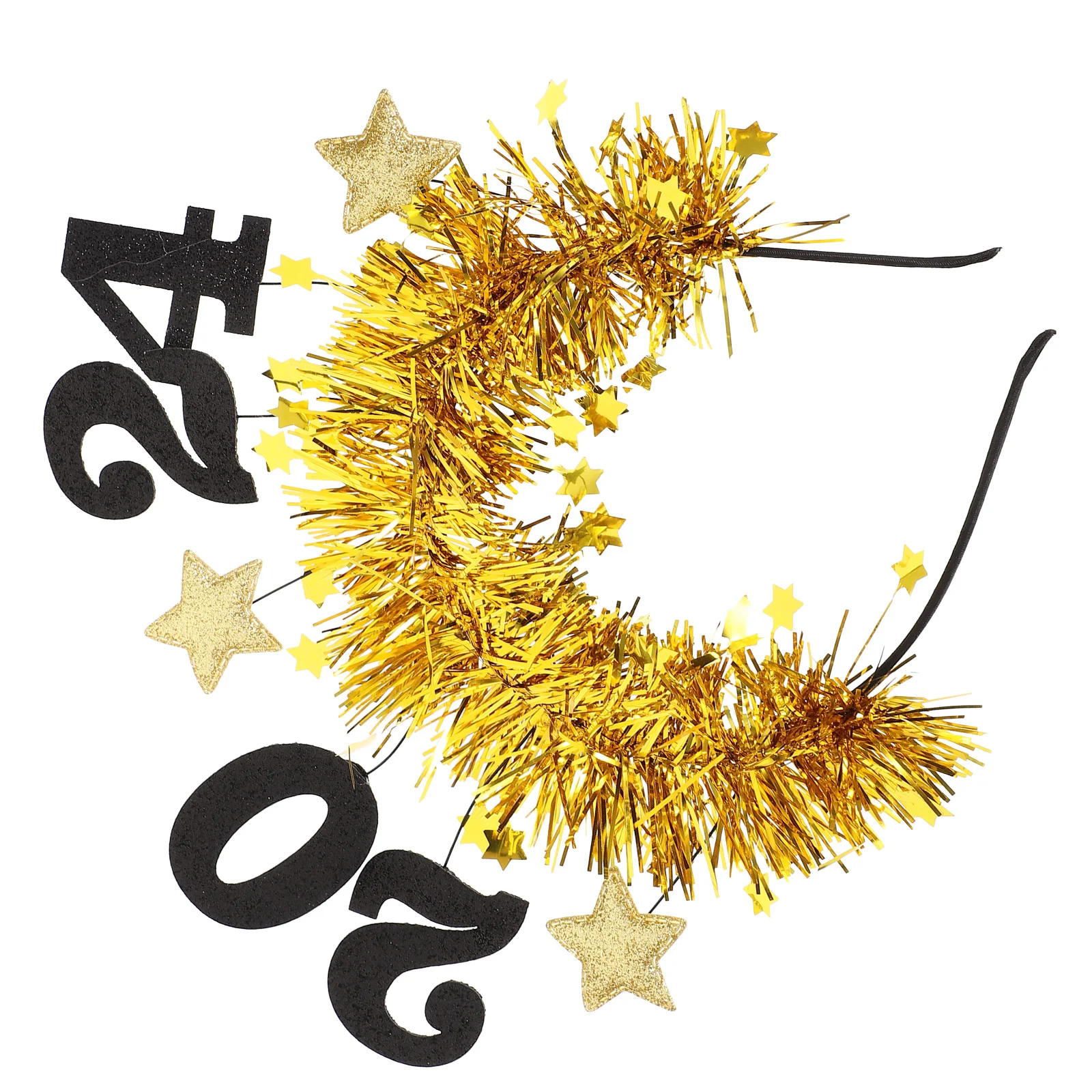 

2024 Headbands Glitter Headpiece Women Star Bulk Holiday Hair Ties New Year Latte