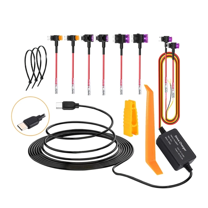 

Автомобильное зарядное устройство для видеорегистратора, 12-24 В в 5 в 2,5 А, Mini USB /Micro USB/ TYPE C, адаптер кулачковый, жесткий провод, комплект видеорегистратора, кабель для записи вождения