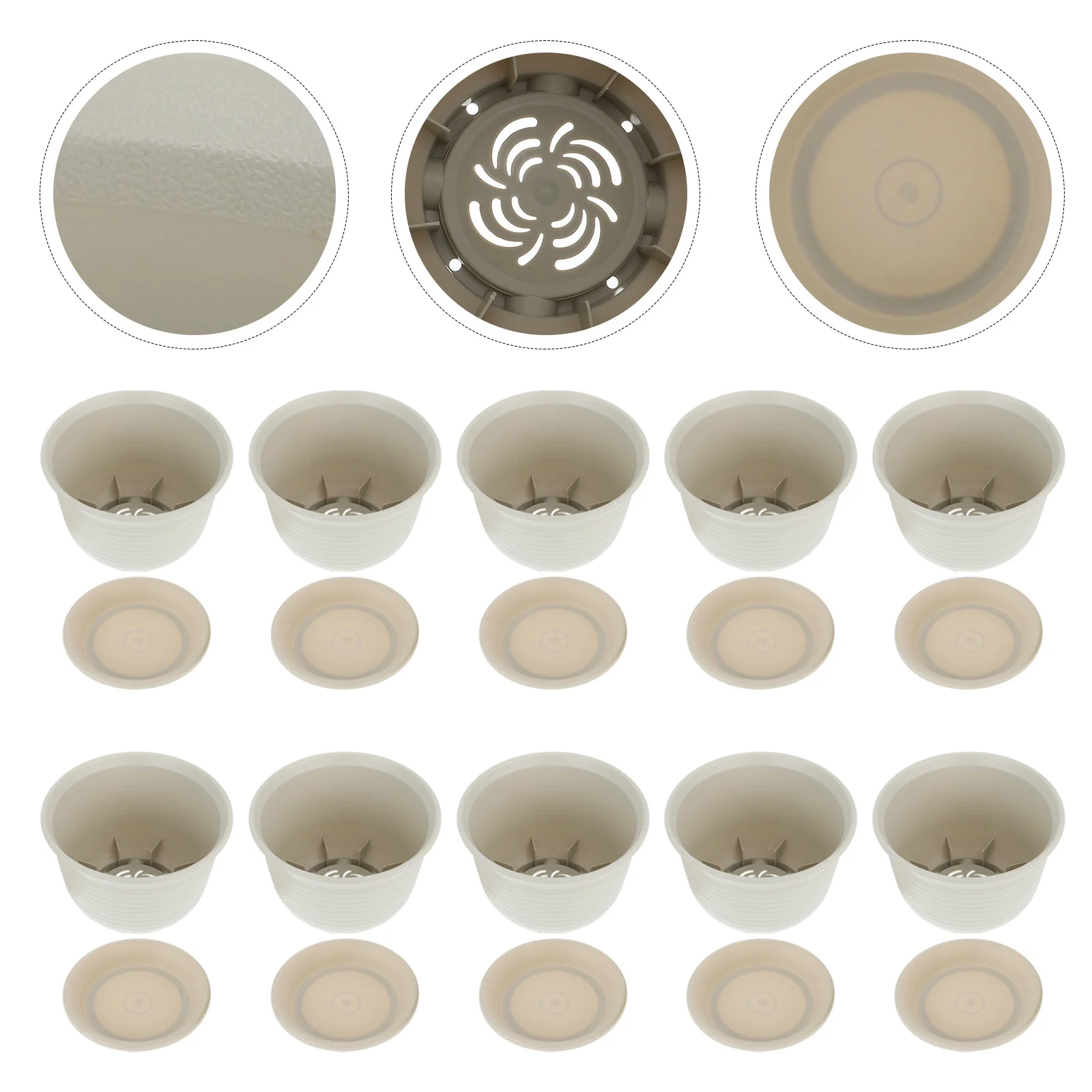 

10 Sets Plastic Flower Planter Succulent Container Green Plant Flowerpot with Tary