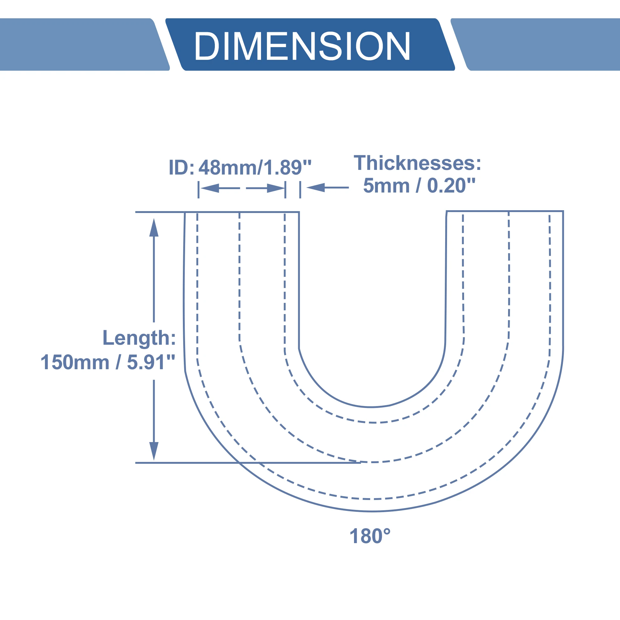 UXCELL 180 градусов 22 мм 25 28 30 32 35 38 40 45 48 идентифицированная интеркулер трубка длиной