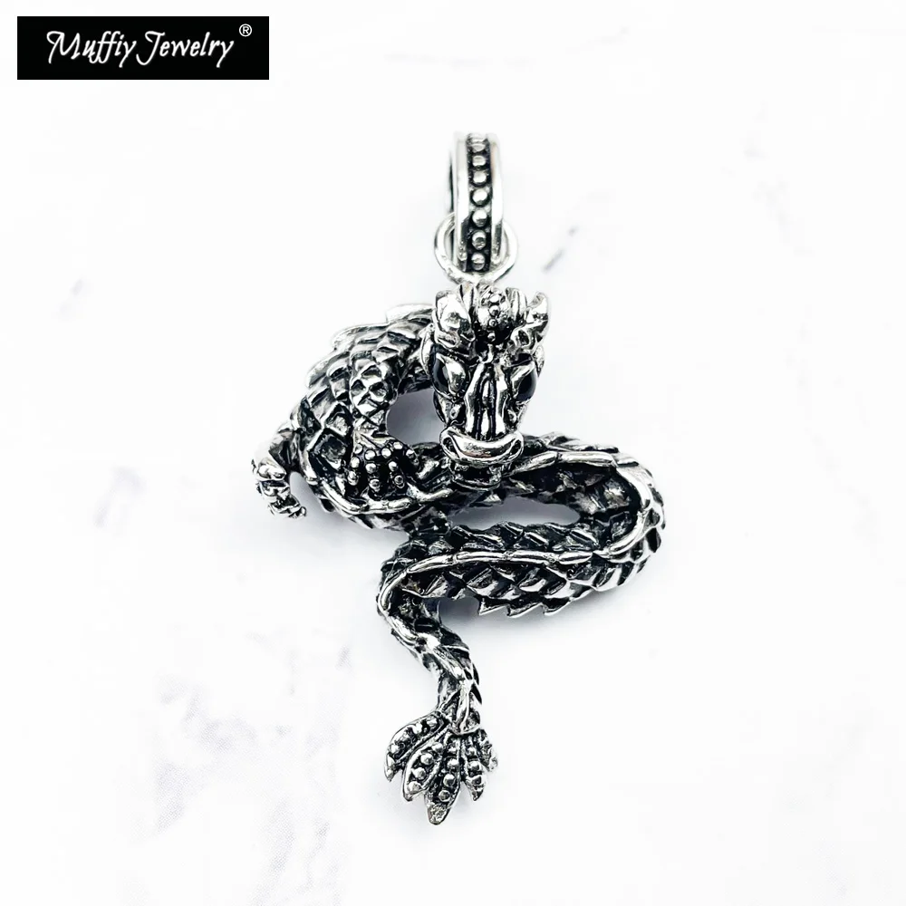 

Pendant Dragon 925 Sterling Silver Blackened Fine Jewelry Accessories Fit Necklace Rebel Street Punk Power Gift For Man Woman