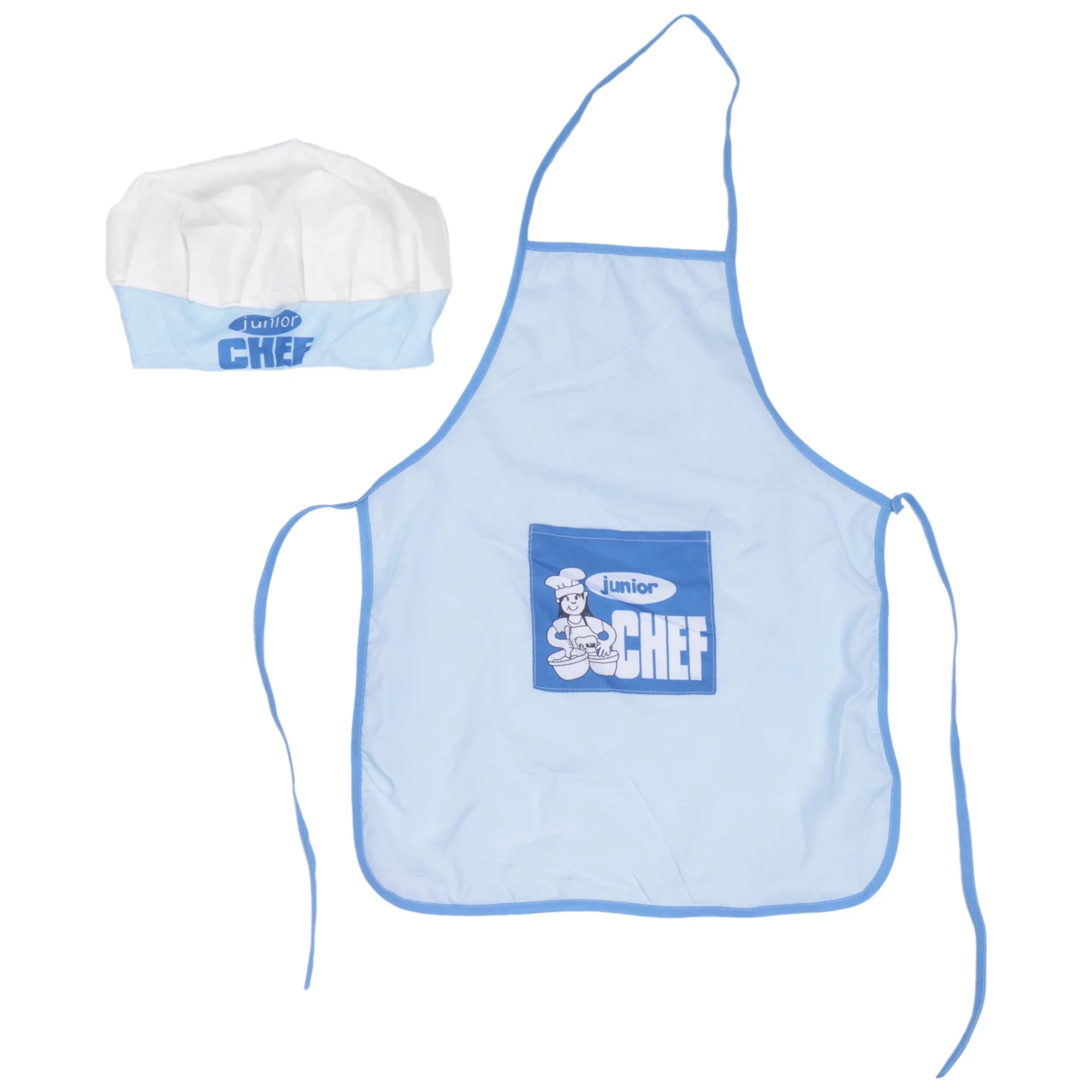 

Childs Kids Chef Hat Apron Cooking Baking Boy Girl Chefs Junior Gift (Blue)