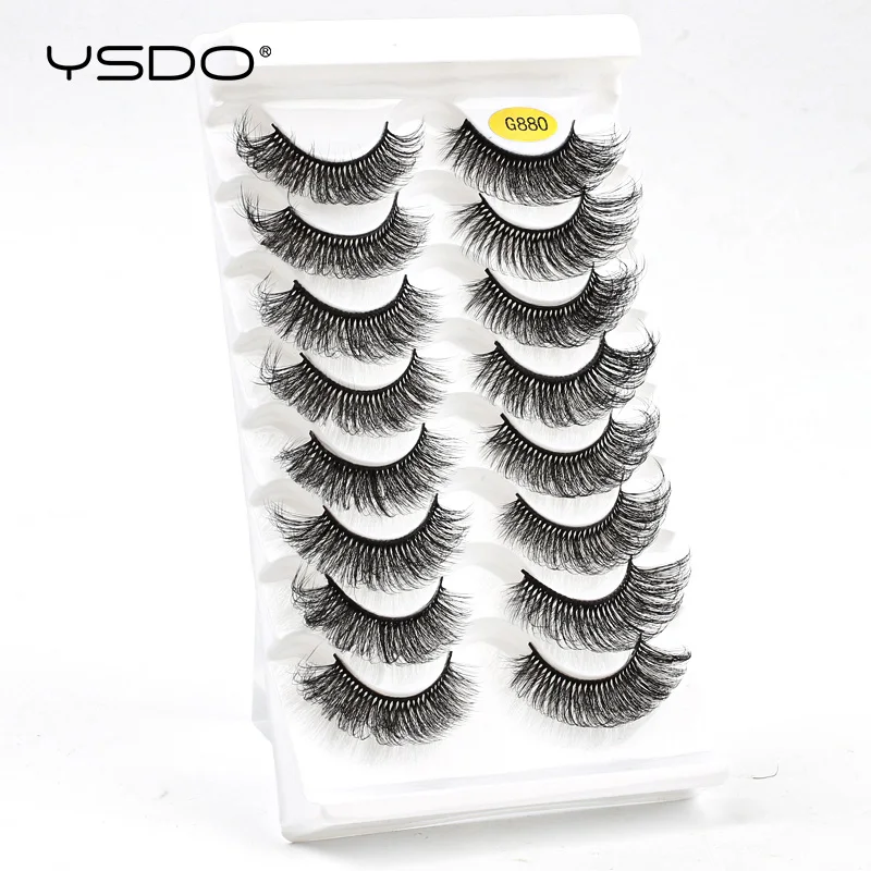 

YSDO 8 Pairs DD Curl False Eyelashes Natural Fluffy 3d Mink Eyelash Extension Makeup Dramatic Mink Lashes Thick Soft Faux Cils