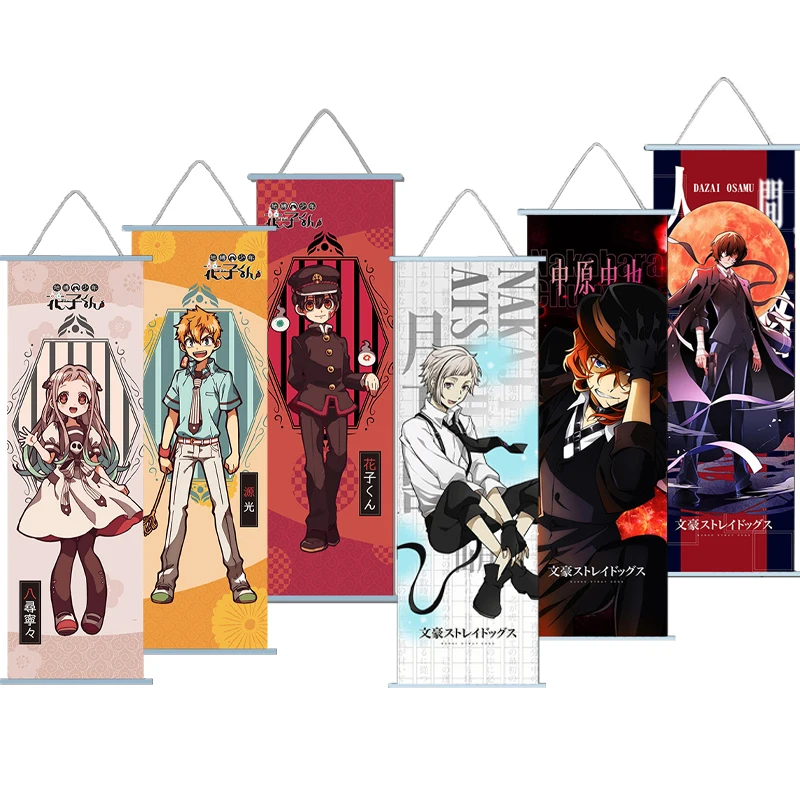 

Японская фигурка аниме периферийная Chuuya Atushi Dazai Hanako Yashiro, шелковая ткань, подвесная картина, плакат, свитки