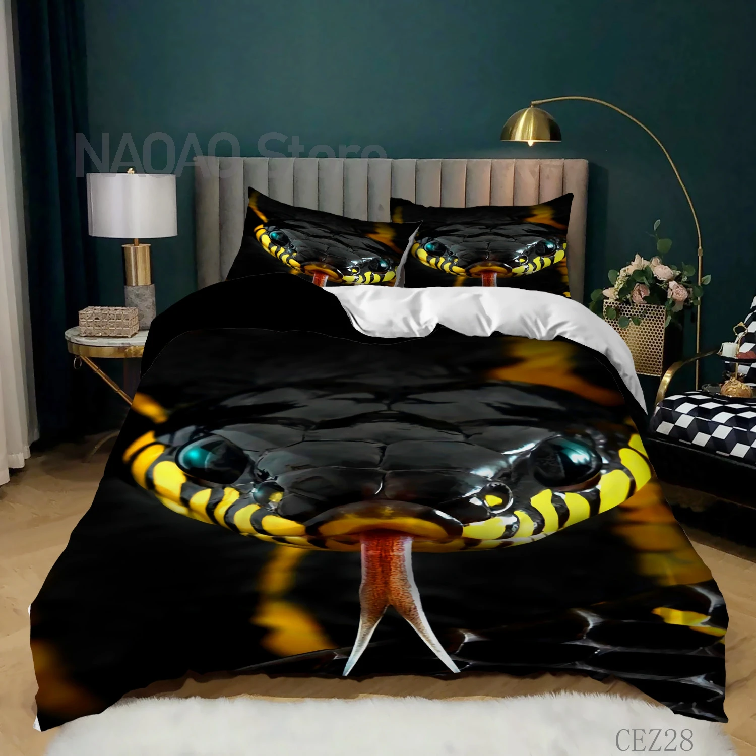 

3D Horror Snake Style Bedding Set For Bedroom Soft Comforter Duvet Cover Bedspreads For Bed Linen Comefortable Quilt Pillowcase