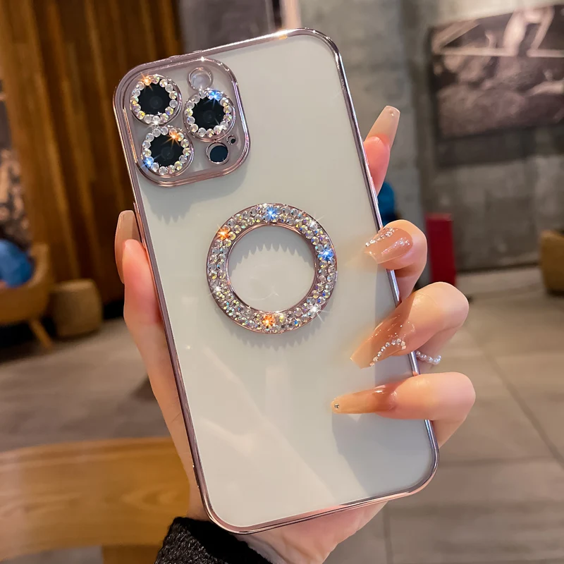

11 Case Luxury Glitter Diamond Electroplate Bling Bling Clear Cover for iPhone 13 Pro MAX 11 12 Transparent Shinny Plated Cases