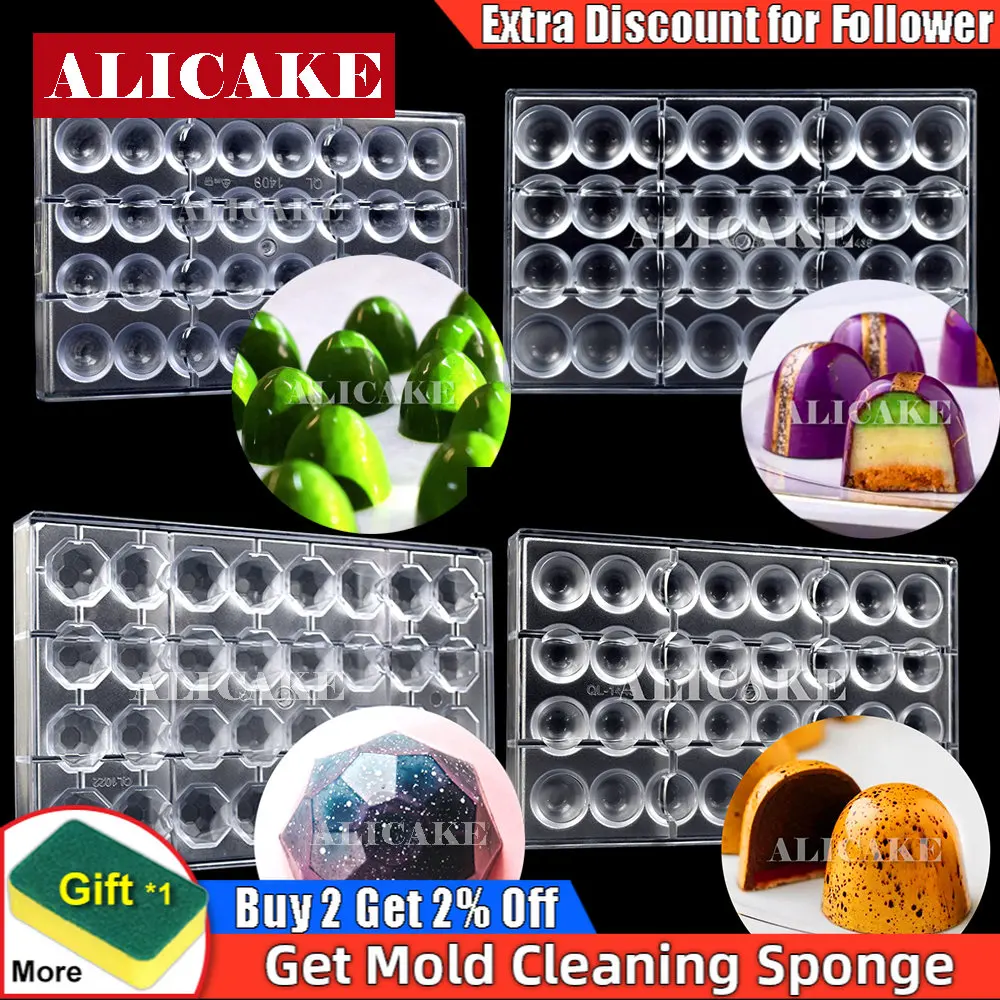 

3D поликарбонатные формы для шоколада Профессиональный для шоколада Алмазный цилиндр выпечки Кондитерские инструменты для шоколада форма ...