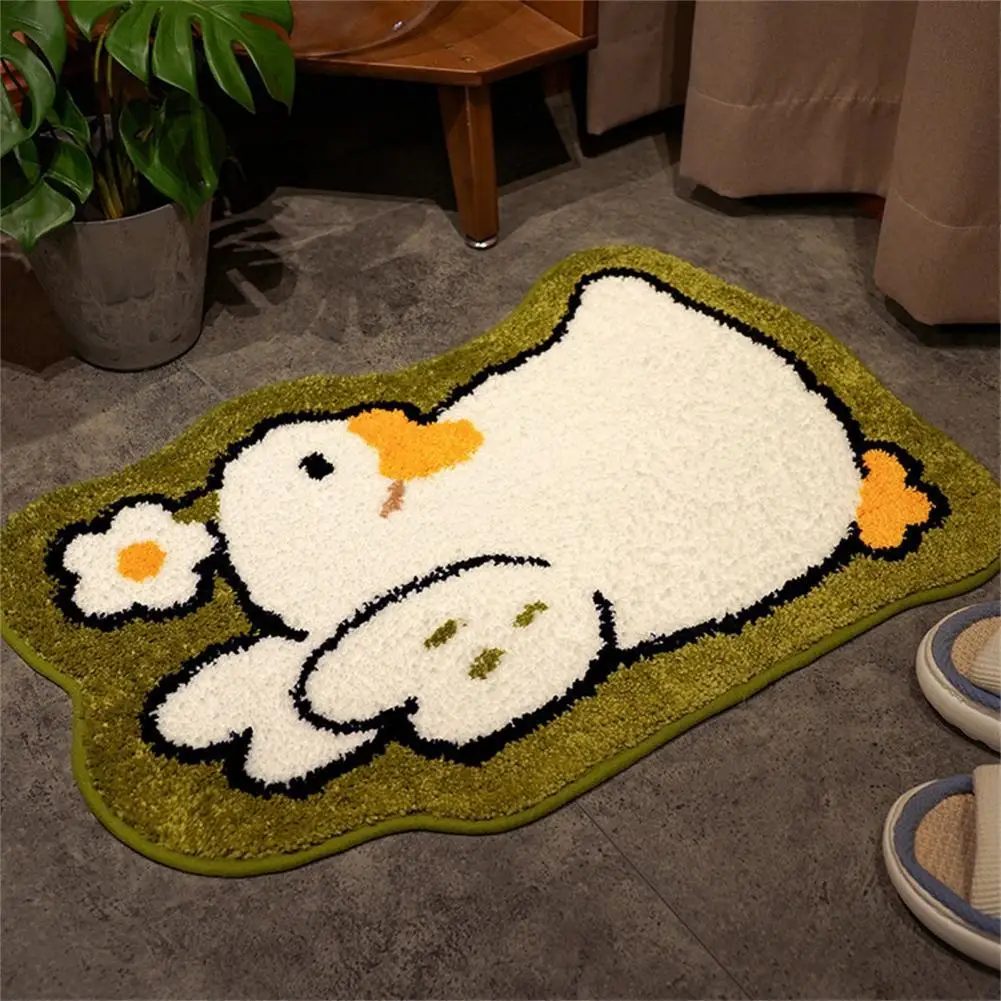 

Non Slip Bath Rug Cartoon Animal Pattern Fiber Quick Drying Artistic Cute Bath Rug Household Supplies