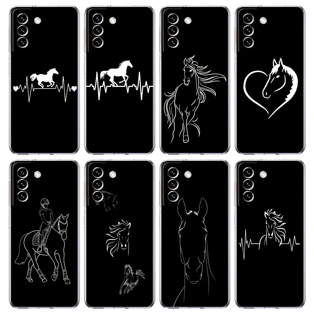 Чехол для телефона с изображением животного лошади Samsung Galaxy S24 S23 S22 S20 Ultra S21 FE 5G S10 S9