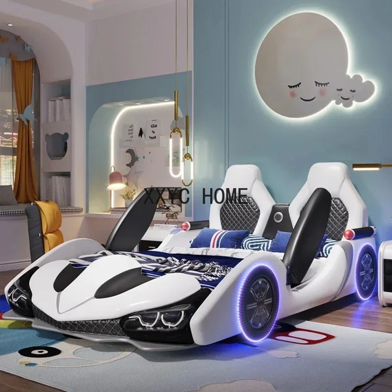 Оптовая продажа с фабрики двойная креативная детская автомобильная кровать