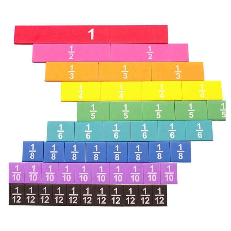 

7.99x0.98x0.2in Unit Fraction Primary School Math Learning Kids Study Supplies Calculation Practice Tools with Questions