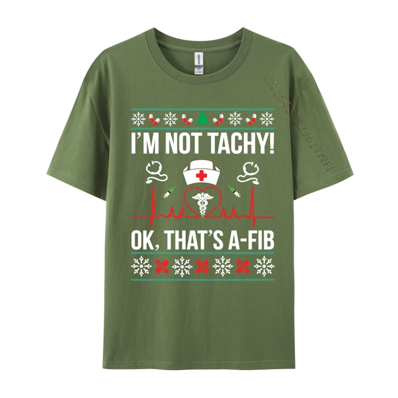 Я не Тачи! Ok That Is A-Fib Медсестра Уродливые рождественские футболки Футболка с