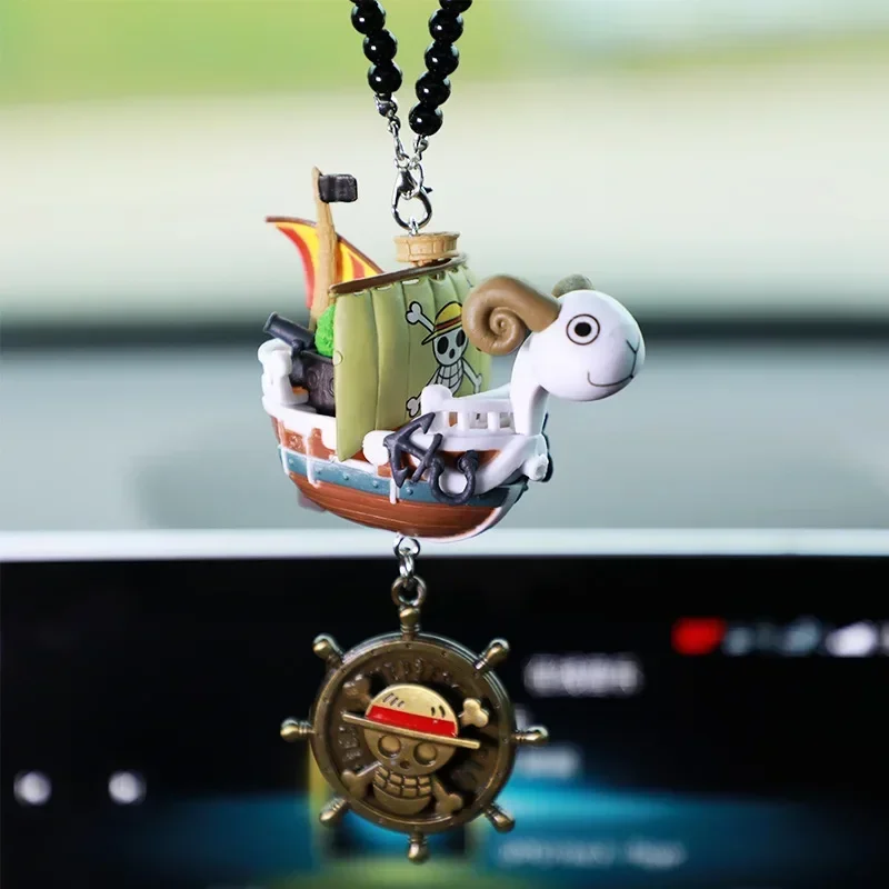 Фото Новая фигурка Луффи из аниме One Piece, 6 см, модель Thousand Sunny, подвеска на зеркало заднего вида автомобиля, подарок, популярная игрушка №5