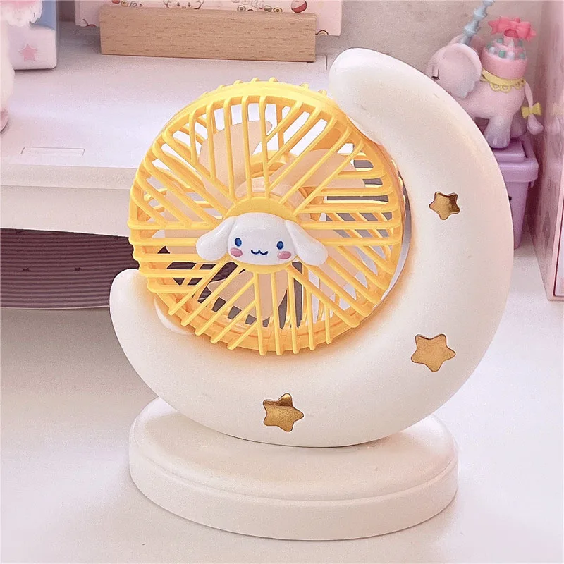Kawaii Kuromi My Melody Cinnamoroll Moon Shape Desktop Usb Small Fan Summer Anime Sanrioed детские часы Girl Gift |