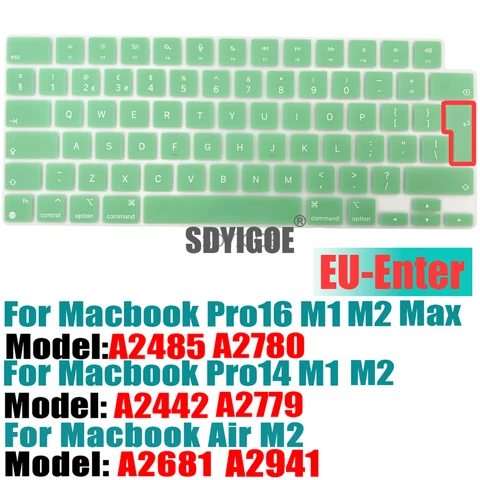 Чехол для клавиатуры ультратонкий для MacBook Air 15 "M2 (A2941) MacBook Air13.6" (A2681) MacBook Pro 14 "16" (A2779A2442A2780A2485)