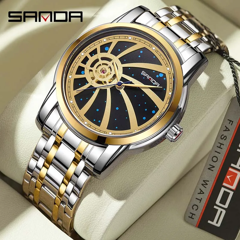 

SANDA New Business Men's Watch Fashion Luminous Waterproof Automatic Mechanical Watch Luxury Personality Religio Masculino 7004