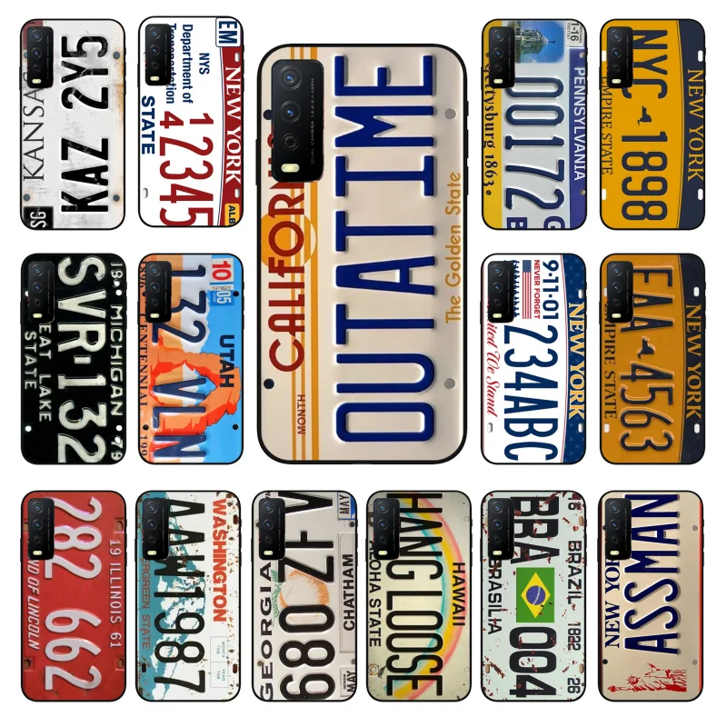 

PhoneCase For VIVO Y53S Y33S Y22S Y11S Y31 Y21 Y70 Y20 Y21S Y72 Y35 Y51 Y01 V23E V21 V23 V21E License Plate Number Car Plate
