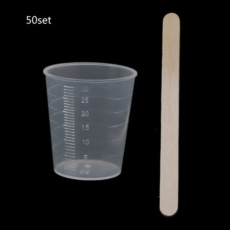 

50Pcs 30ml Resin Measuring Cups Tool with Stirring Stick for Jewelry Making