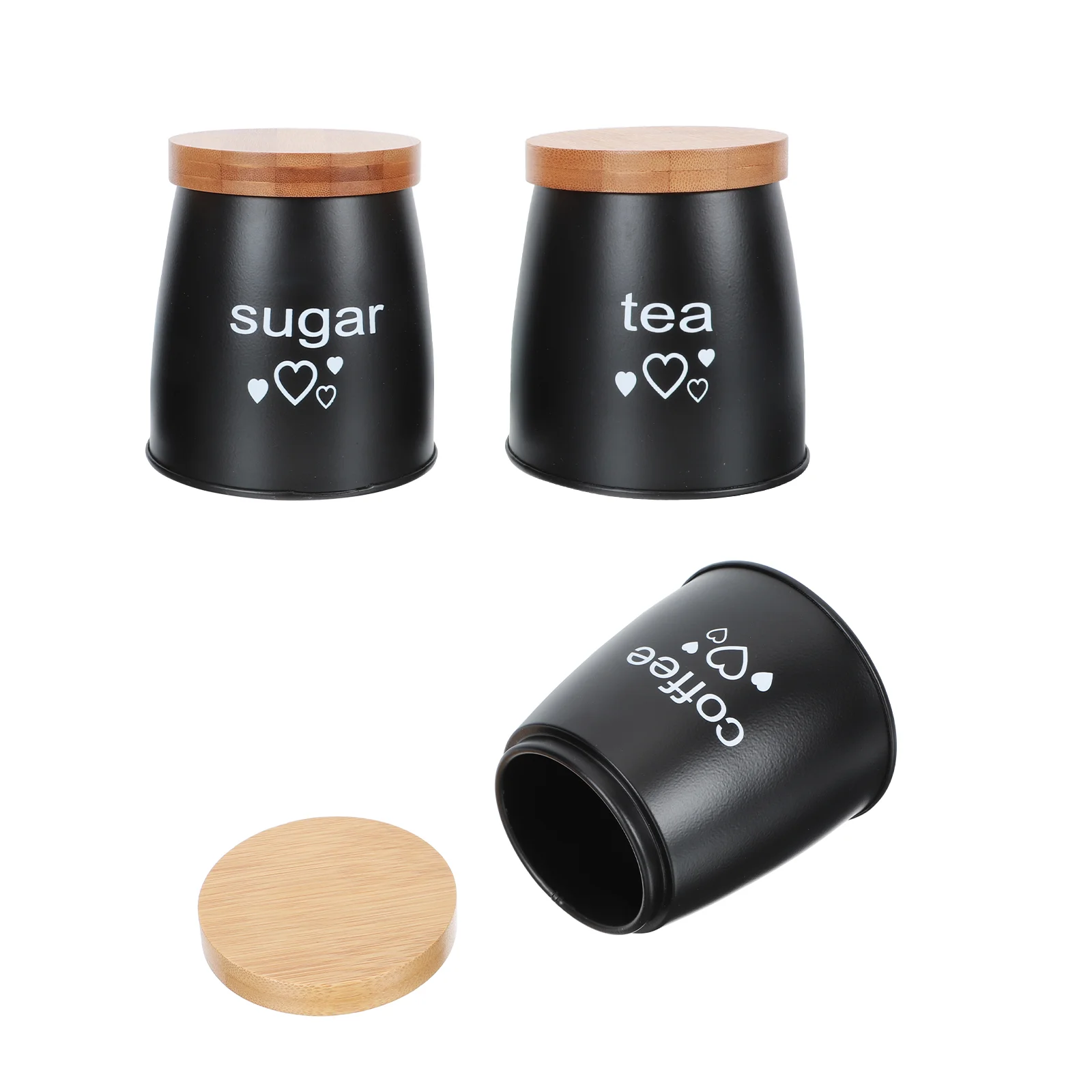 

3Pcs Jar Metal Jar Coffee Sealing Jar Lidded Tea Leaves Can for Storage Hotel Home