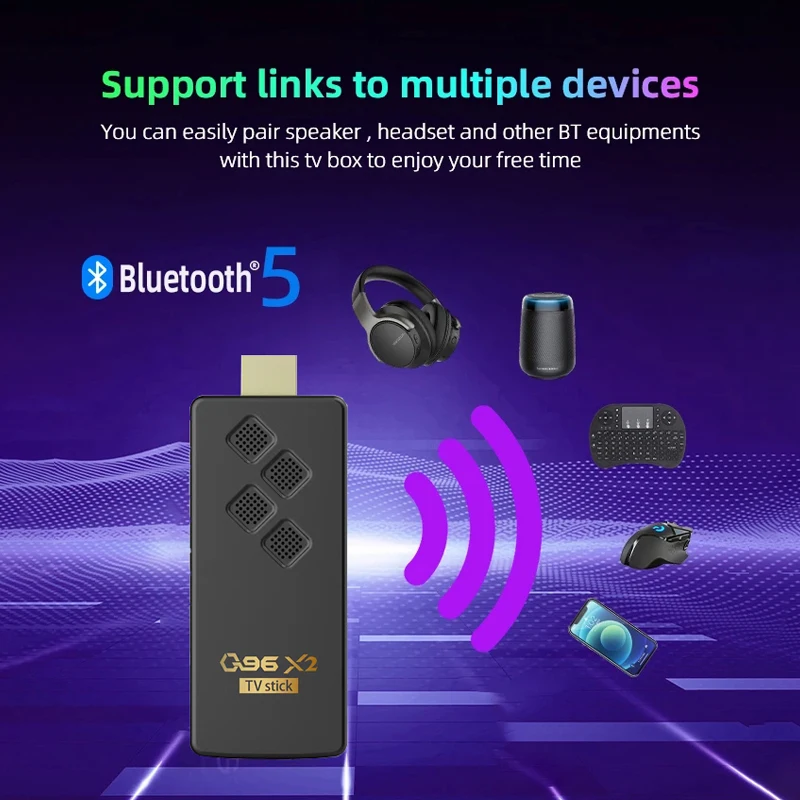 ТВ-приставка Q96 X2 ATV Smart TV Stick Android 12 H313 4G 5G Wi-Fi