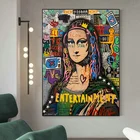 Кит арт Мона Лиза граффити холст картины постеры и принты Бэнкси на стену художественные картины для гостиной Декор для дома