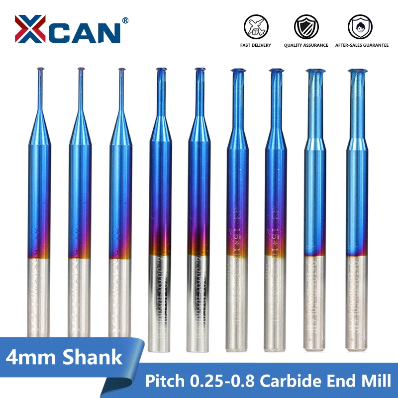 

XCAN Thread Milling Cutter 4mm Shank Pitch 0.25-0.8 Carbide End Mill CNC Router Bit for Metal Thread Mill
