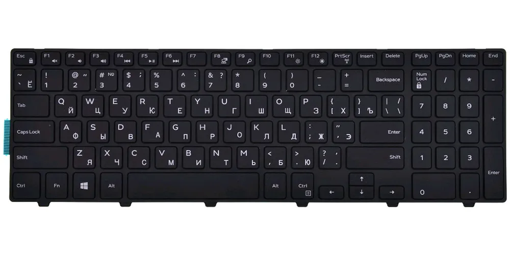 Клавиатура черная с черной рамкой для Dell Vostro 15 (3558) P52F |